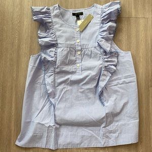 *NEW* J. Crew scalloped ruffle sleeve shirt